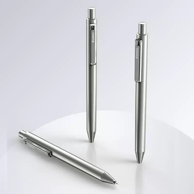 Comix Vision All-Metal Click Gel Pens 0.5/0.7mm Black Ink 12 Pack