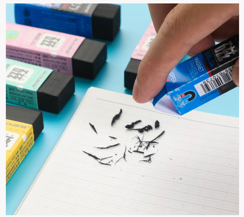 Filolang Magnetic Black Eraser for Kids & Artists 4 Pack