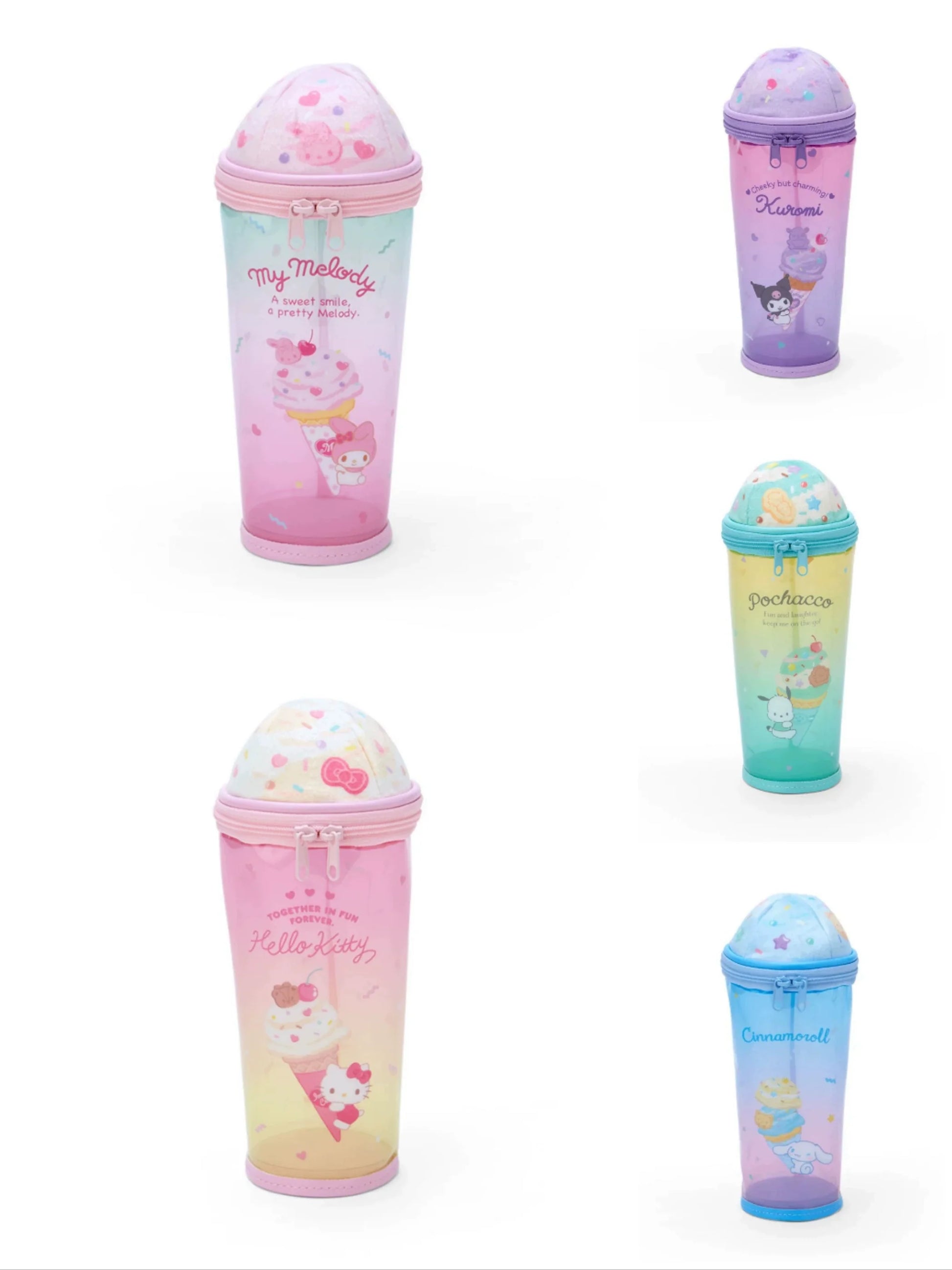 Sanrio Ice Cream Cup Pencil Case PVC Stationery Organizer