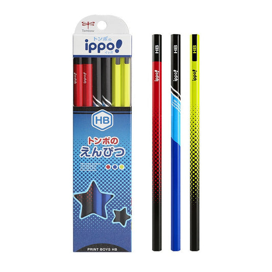 Tombow ippo! Kakikata Wood Pencil 2B HB,Print Boys,12 Pack HB
