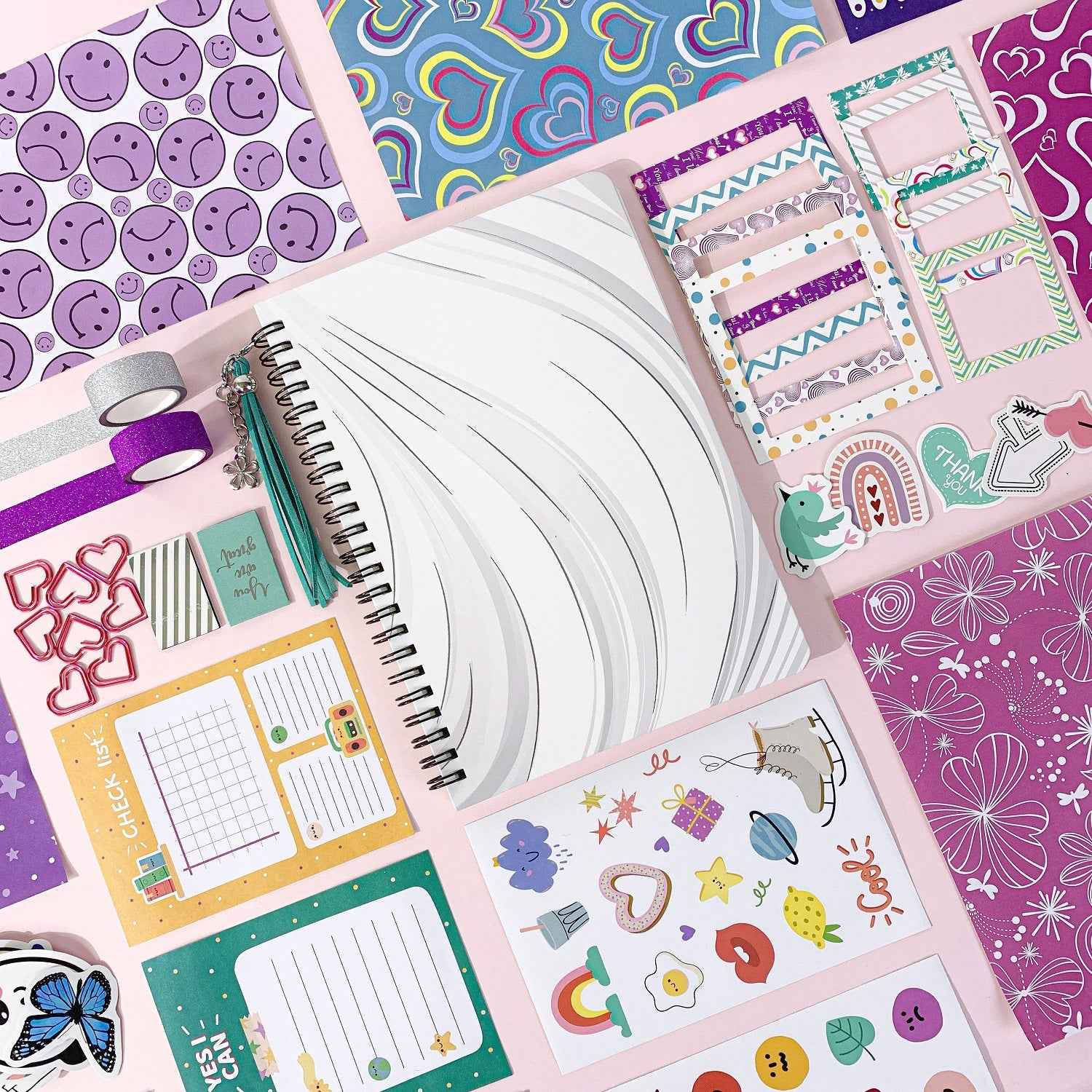DIY Journal Kit for Girls 8-12 Purple Scrapbook Diary Supplies Set - TTpen