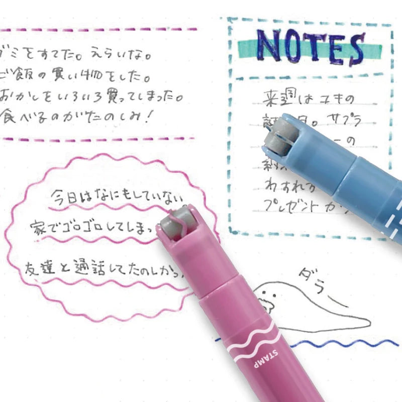 Sun-Star Cororo Roller Stamp Pen - Wave & Dot