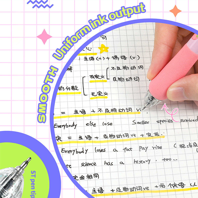 6-Pack Dopamine Fruit-Themed Click Gel Pens - 0.5mm