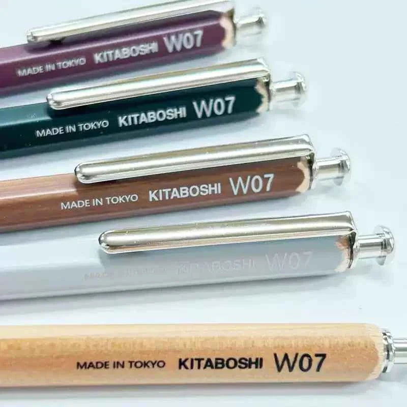 Kitaboshi 0.7mm Mechanical Pencil,Wooden Barrel,2B,Black Lead,W07