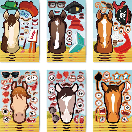 24 Sheets Cartoon Sprite Horse Make Your Own Stickers for Kids - TTpen