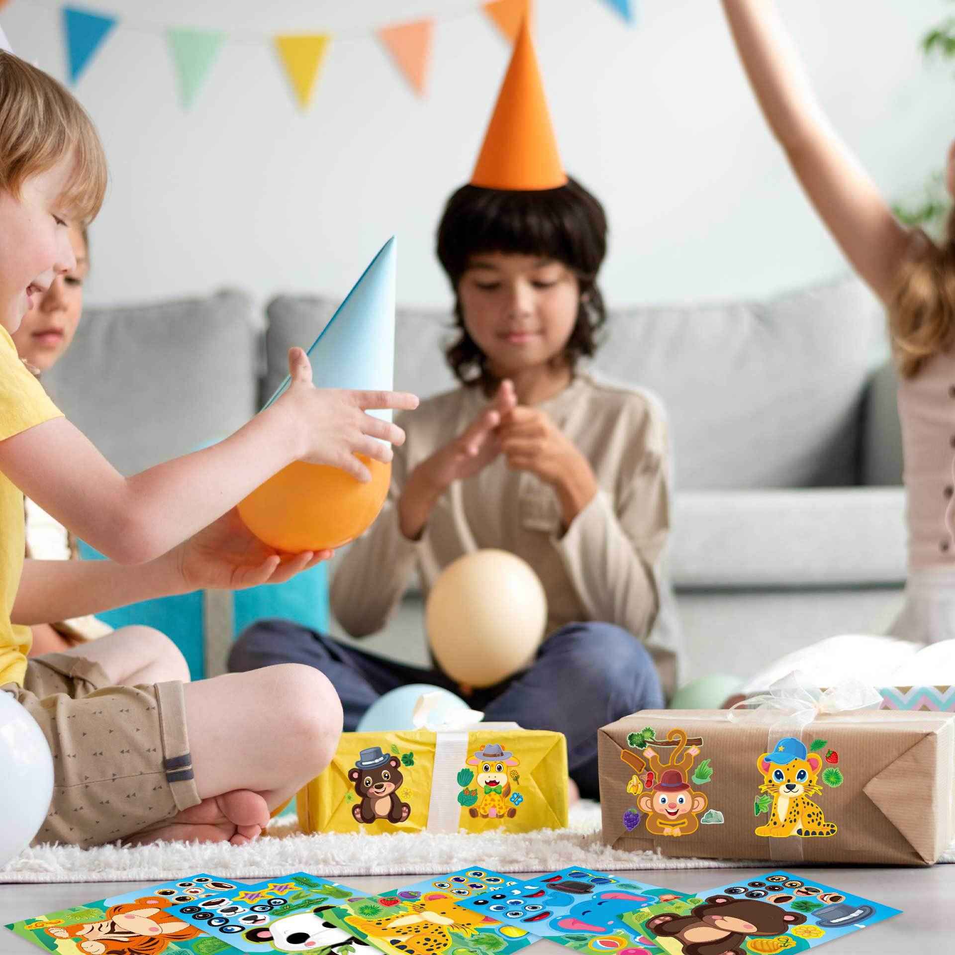32 Sheets Cartoon Zoo Animals Make Your Own Stickers for Kids - TTpen