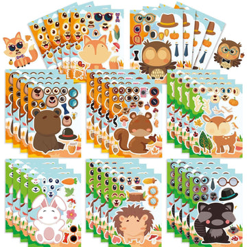 32 Sheets Forest Animals Make Your Own Stickers for Kids - TTpen