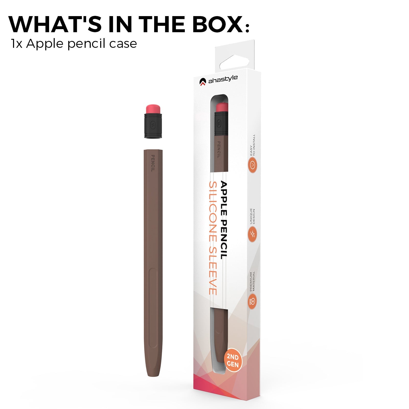 AhaStyle Classic Pencil Case Compatible with Apple Pencil 2st Generation Brown