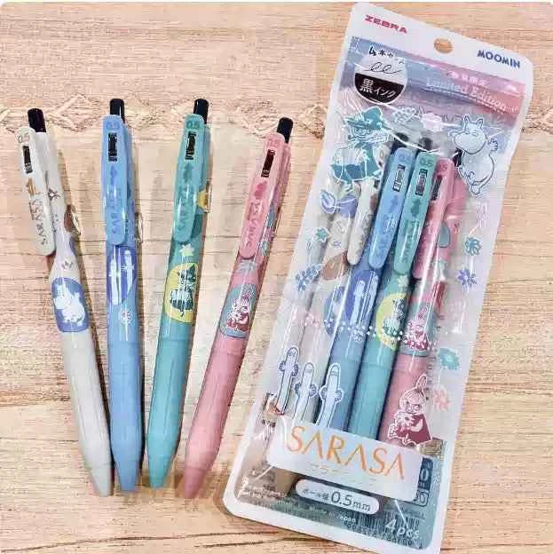 Zebra SARASA Clip x Moomin Gel Pen - 0.5mm 4 Pack - Limited Edition