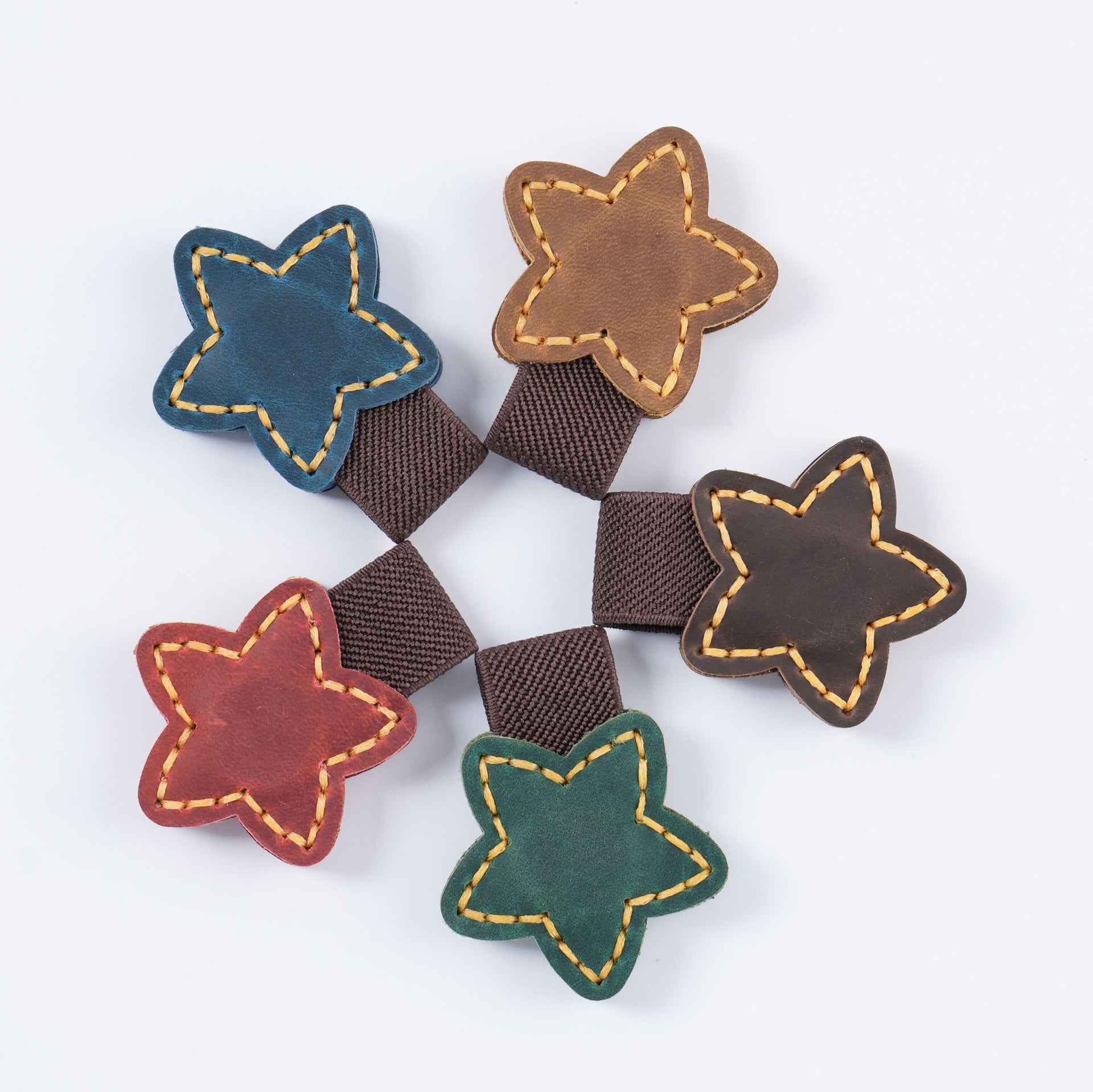 2pcs Star Magnetic Leather Bookmarks Clips