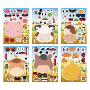 24 Sheets Farm Animals Make Your Own Stickers for Kids - TTpen