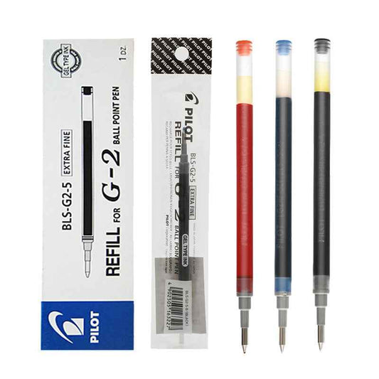 Pilot G2 Gel Pen Refill - 0.5mm/0.7mm - Black/Blue/Red - Pack of 12