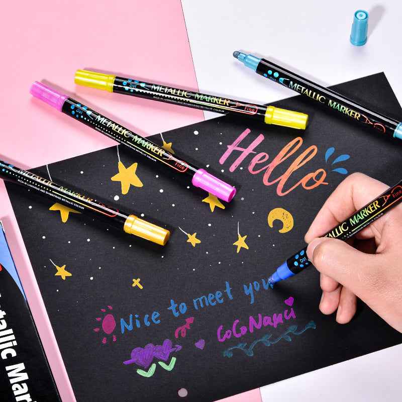 Guangna 36 Colors Metallic Paint Twin Marker Pens with Dot and Fine Tip - TTpen