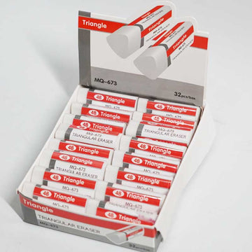 QiLi Triangle AR Eraser 4B White Black 32 Pack White