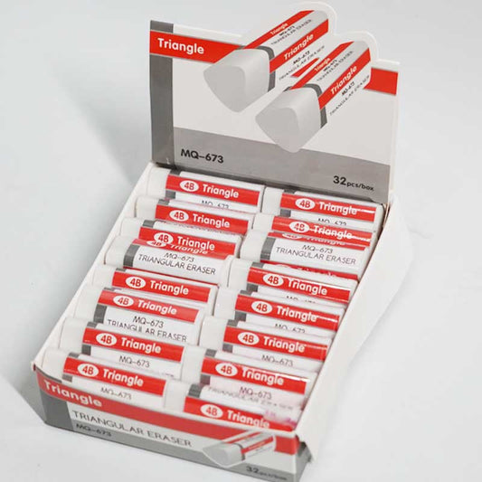 QiLi Triangle AR Eraser 4B White Black 32 Pack White