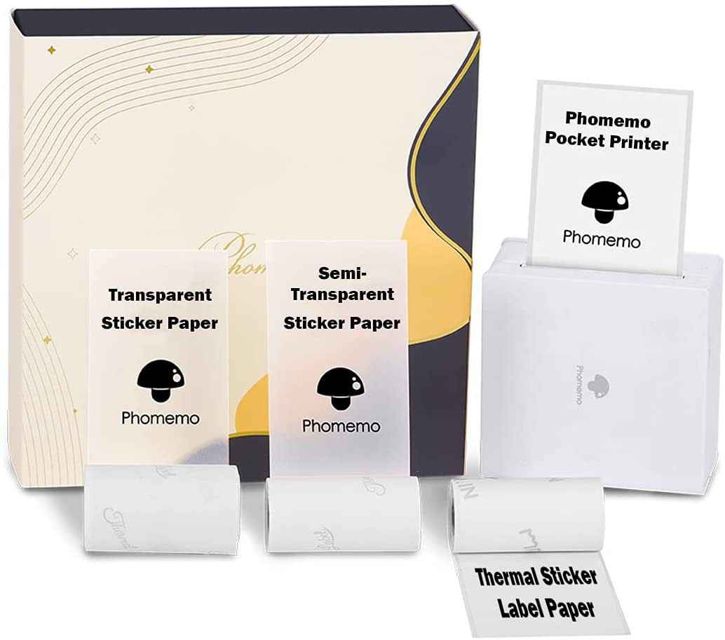 Phomemo M02 Label Maker Portable Thermal Printer with 3 Rolls Paper - TTpen