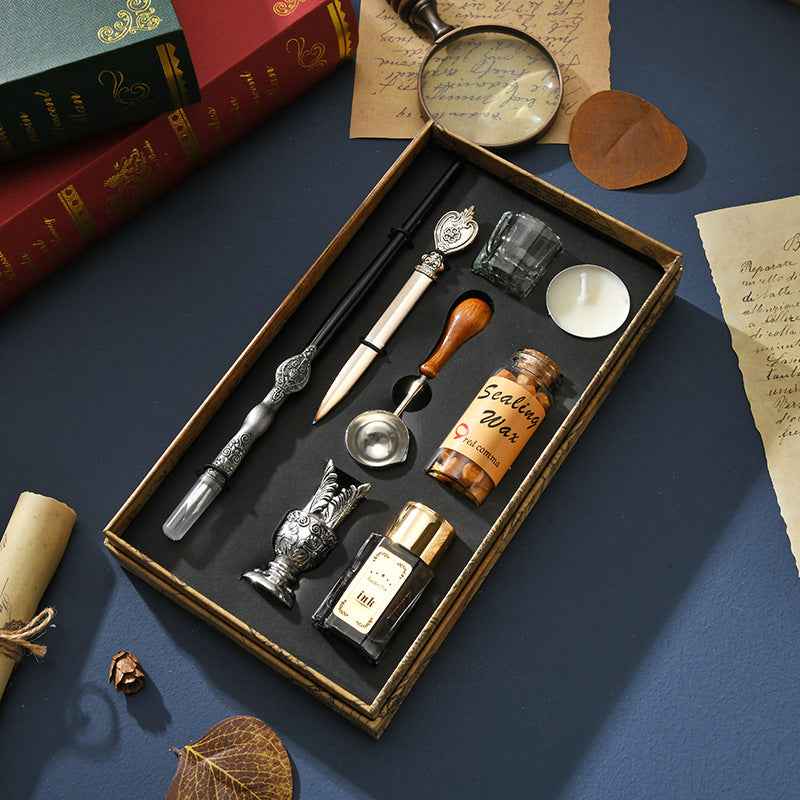 8pcs Dip Pen Ink Wax Seal Letter Opener Tool Calligraphy Gift Set - TTpen