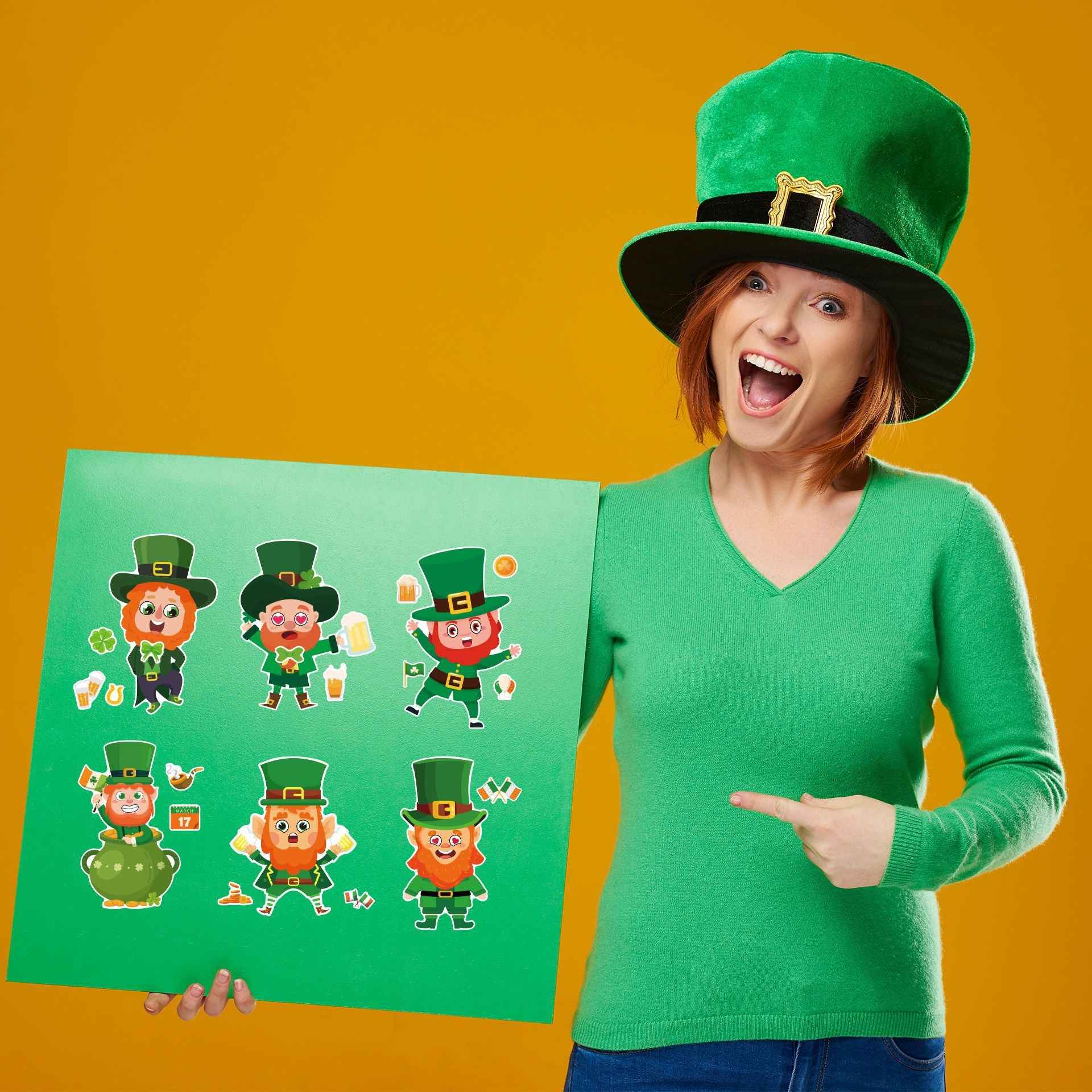 24 Sheets St Patricks Day Stickers for Kids Cards Crafts - TTpen