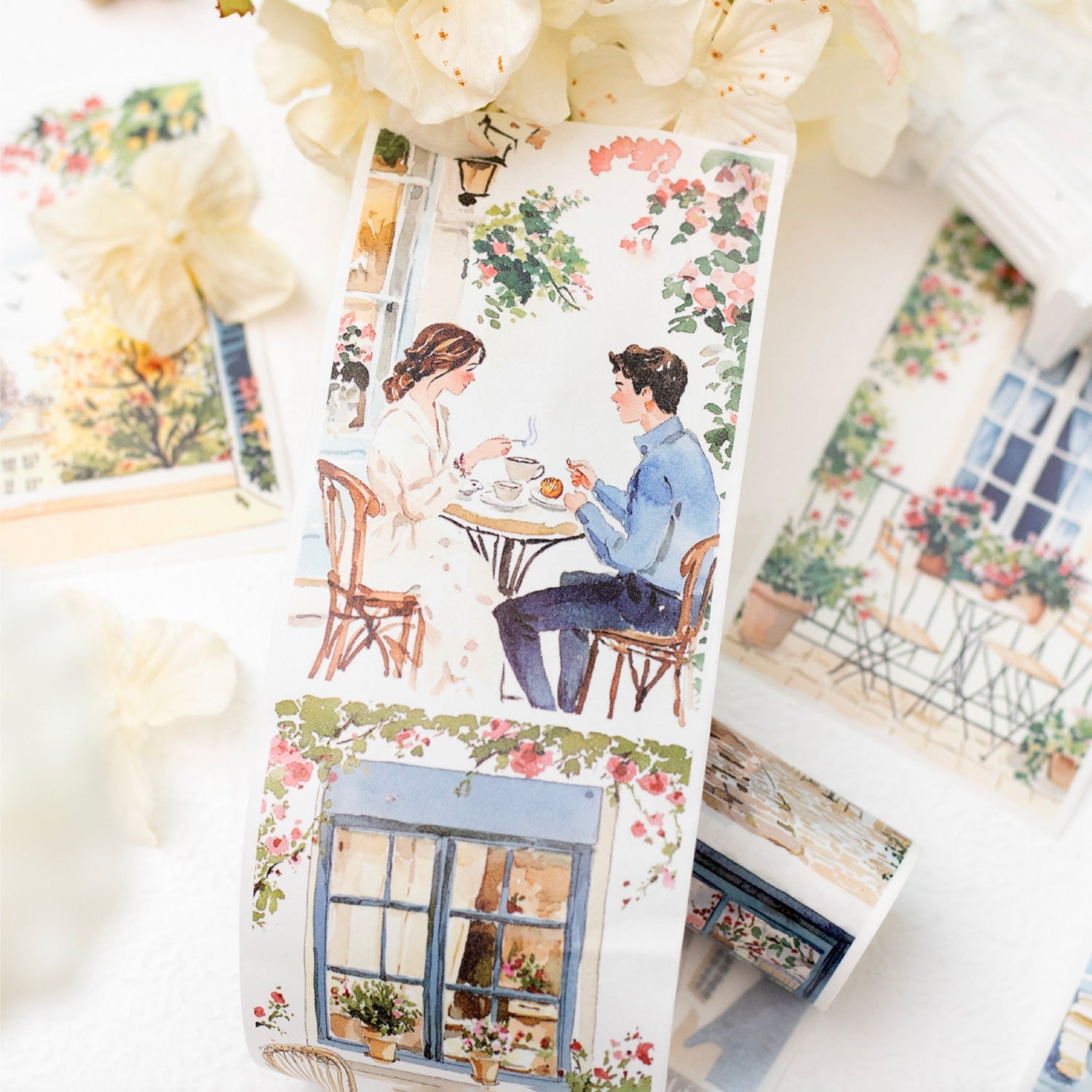 6-Roll Washi Tape Set – Scenic Landscape Decor 80mm x 2m