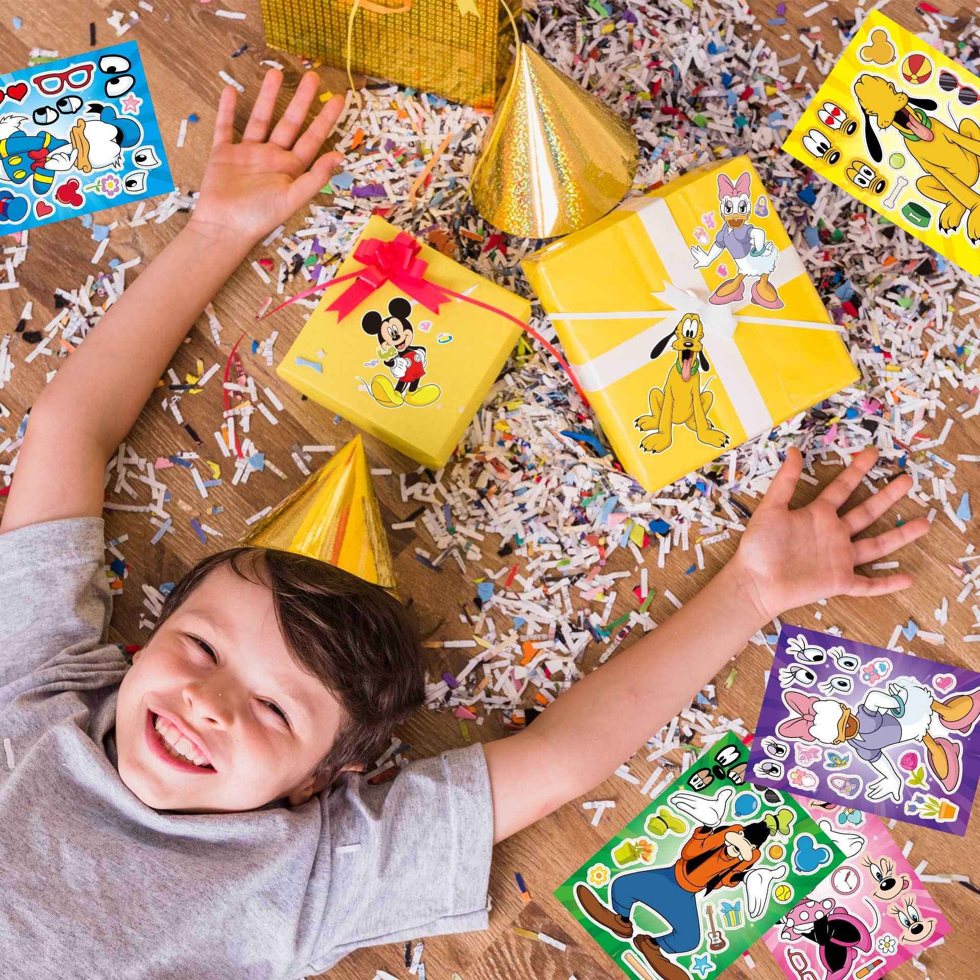 24 Sheets Mickey Mouse Make a Face DIY Stickers for Kids - TTpen