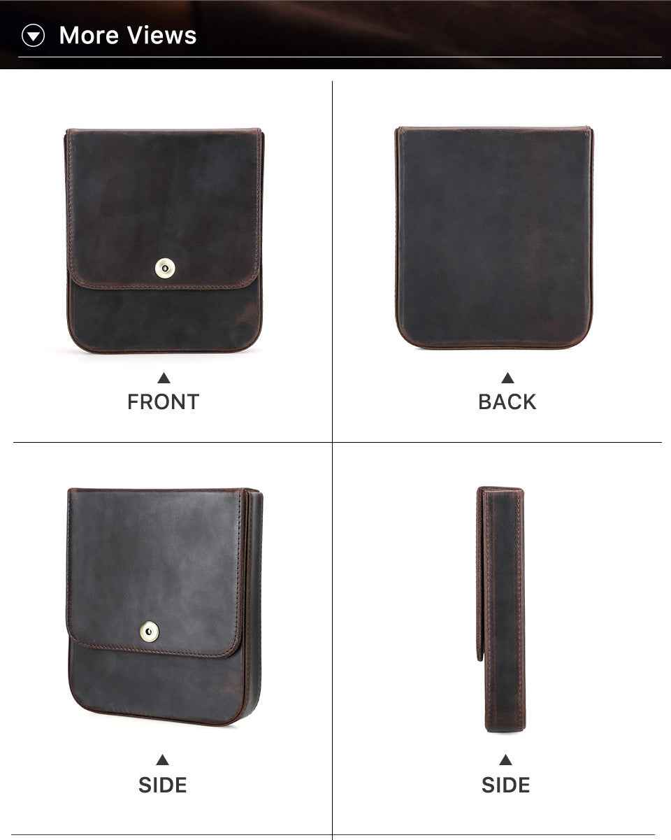 Vintage Leather 4-Cigar Case Magnetic Closure