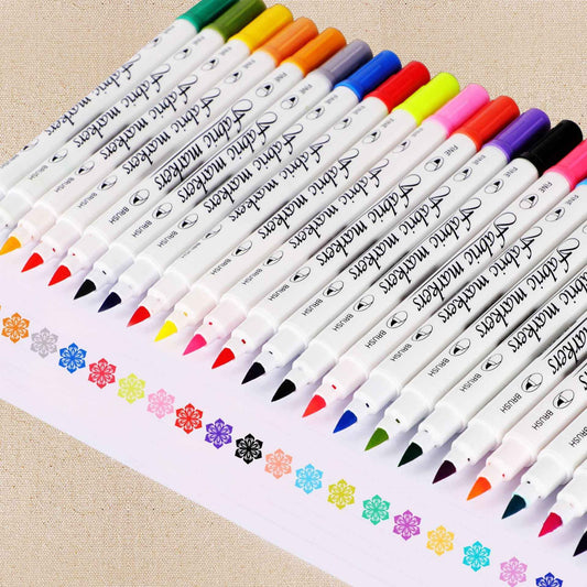 Guangna Fabric T-Shirt Marker Brush Fine Dual Tips 12 Color - TTpen
