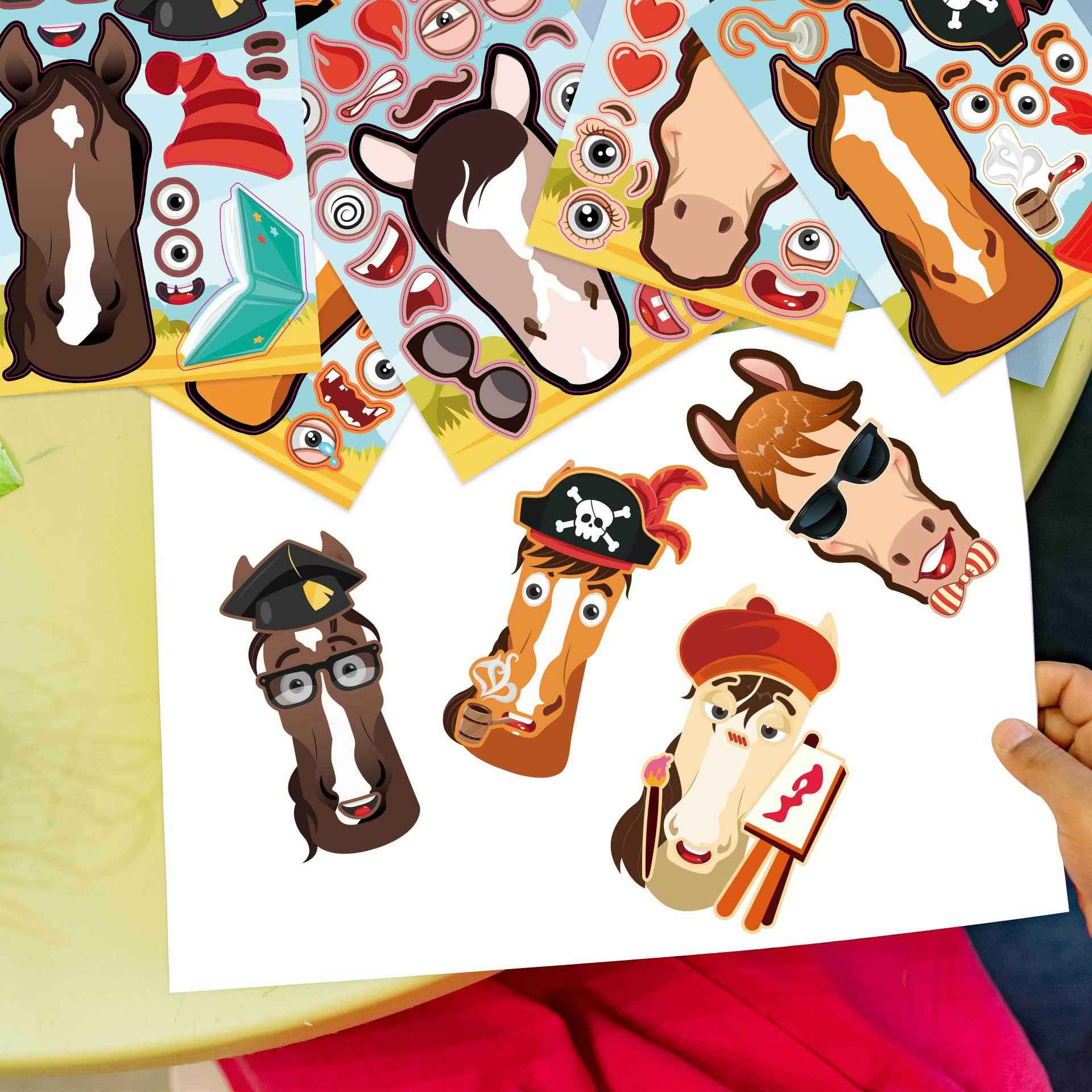 24 Sheets Cartoon Sprite Horse Make Your Own Stickers for Kids - TTpen