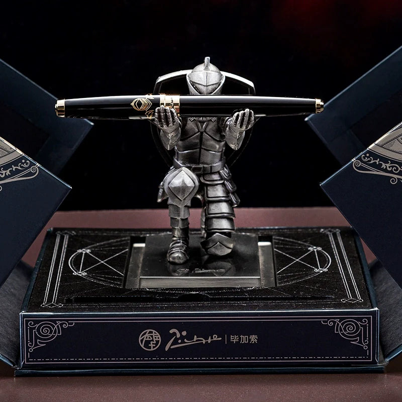 Picasso Knight Fountain Pen Gift Set Fine Nib Brass Pen Alloy Base - TTpen