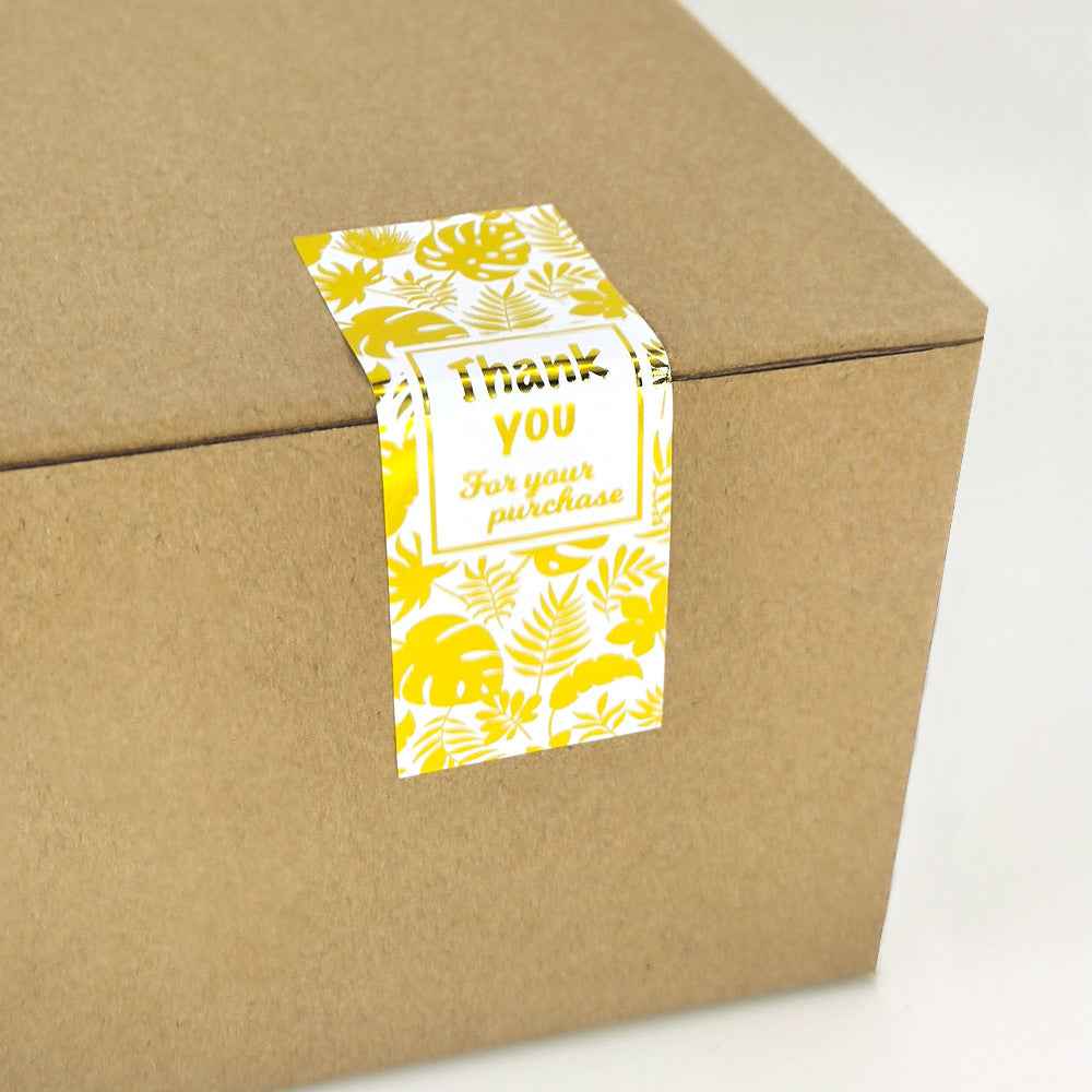 200pcs Thank You for Your Purchase Stickers Gold 80 x 30 mm - TTpen