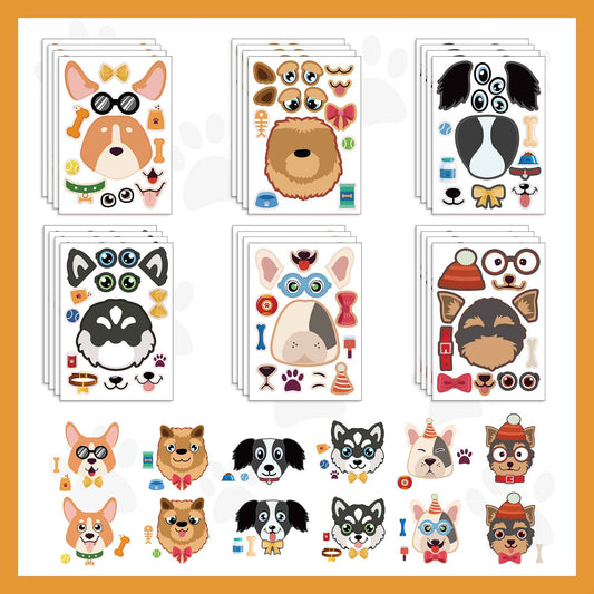 24 Sheets Cartoon Dog Make Your Own Stickers for Kids - TTpen