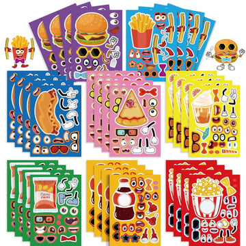 32 Sheets Food Theme Make Your Own Stickers for Kids Birthday Party - TTpen