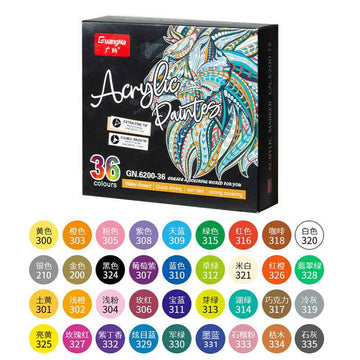 Guangna 36 Colors Dual Brush Tip Acrylic Paint Markers - TTpen