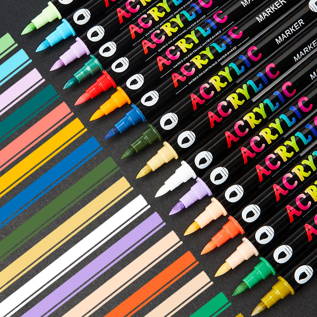 12-84 Pack 168 Colors Dual Brush Tip Acrylic Paint Markers