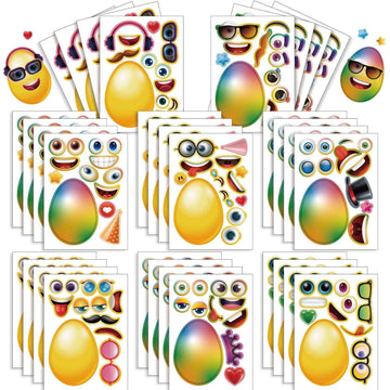 32 Sheets Egg Shape Theme Make Your Own Stickers for Kids - TTpen