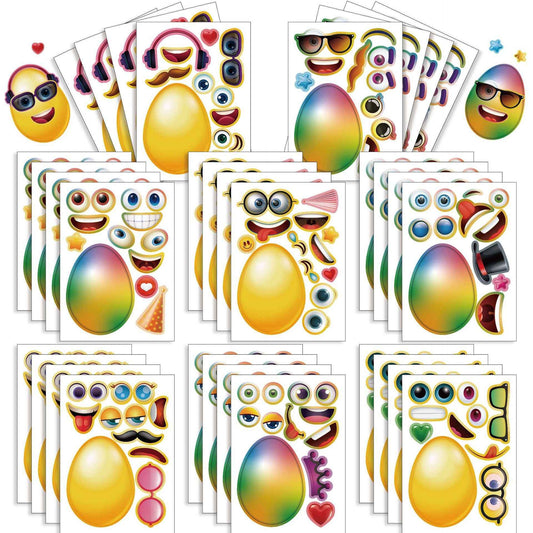 32 Sheets Egg Shape Theme Make Your Own Stickers for Kids - TTpen