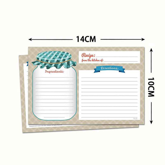25 Double Sided Recipe Cards 4 x 5.5 Inch - TTpen