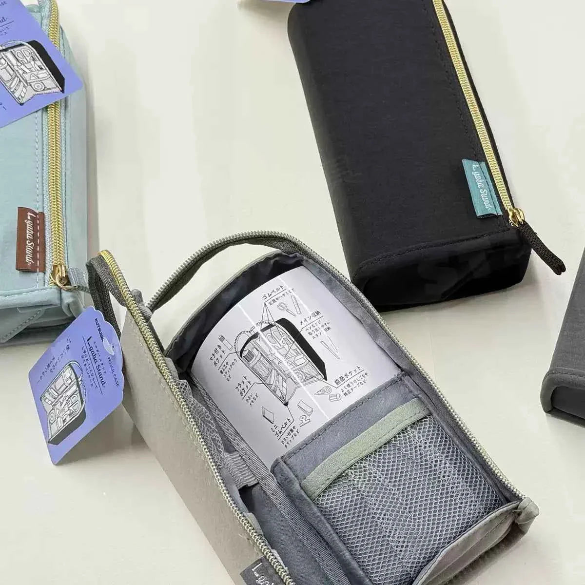 KUTSUWA Pen Case L gaba Stand Desktop Organizer Bag