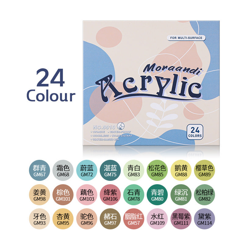Moraandi 12/24 Acrylic Paint Marker Pens 2mm Medium Tip 24 Colour