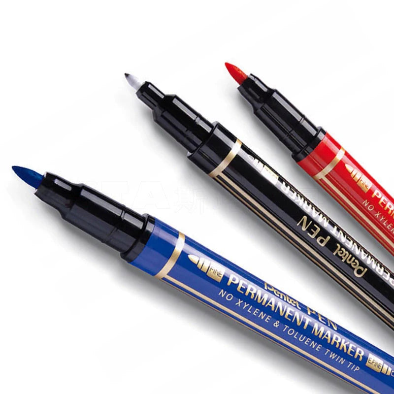 Pentel Twin-Tipped Permanent Marker Pen N75W 5 Pack