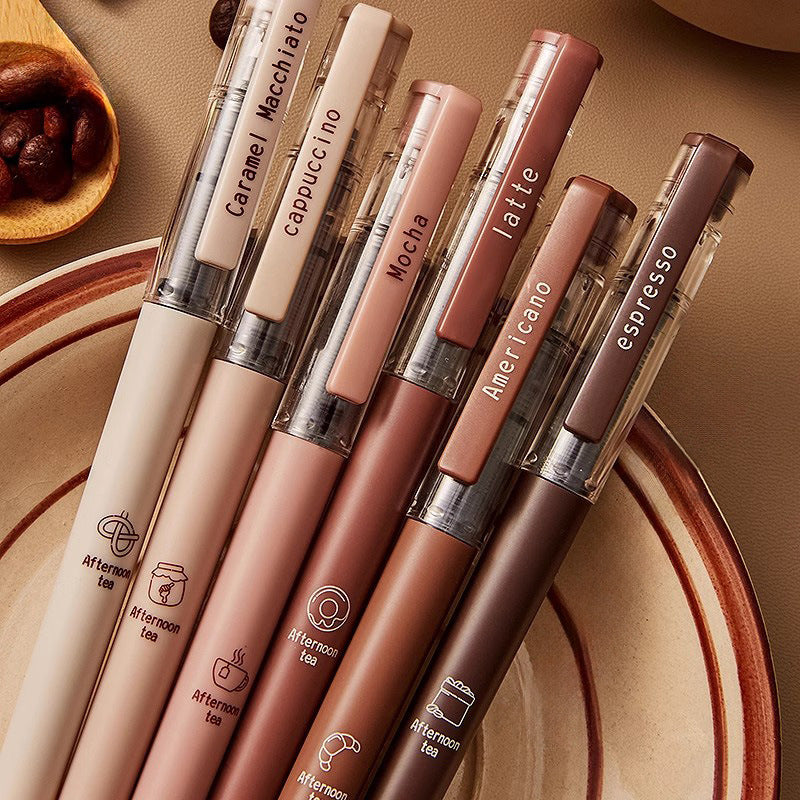 6-Pack Afternoon Tea Series Rollerball Pens 0.5mm Black Ink