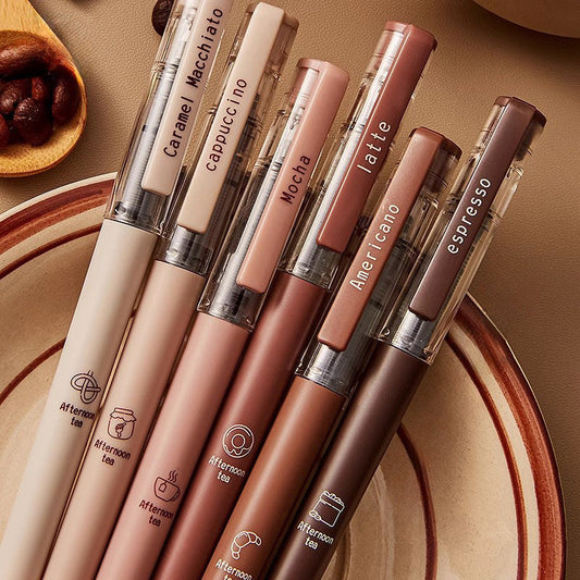 6-Pack Afternoon Tea Series Rollerball Pens 0.5mm Black Ink