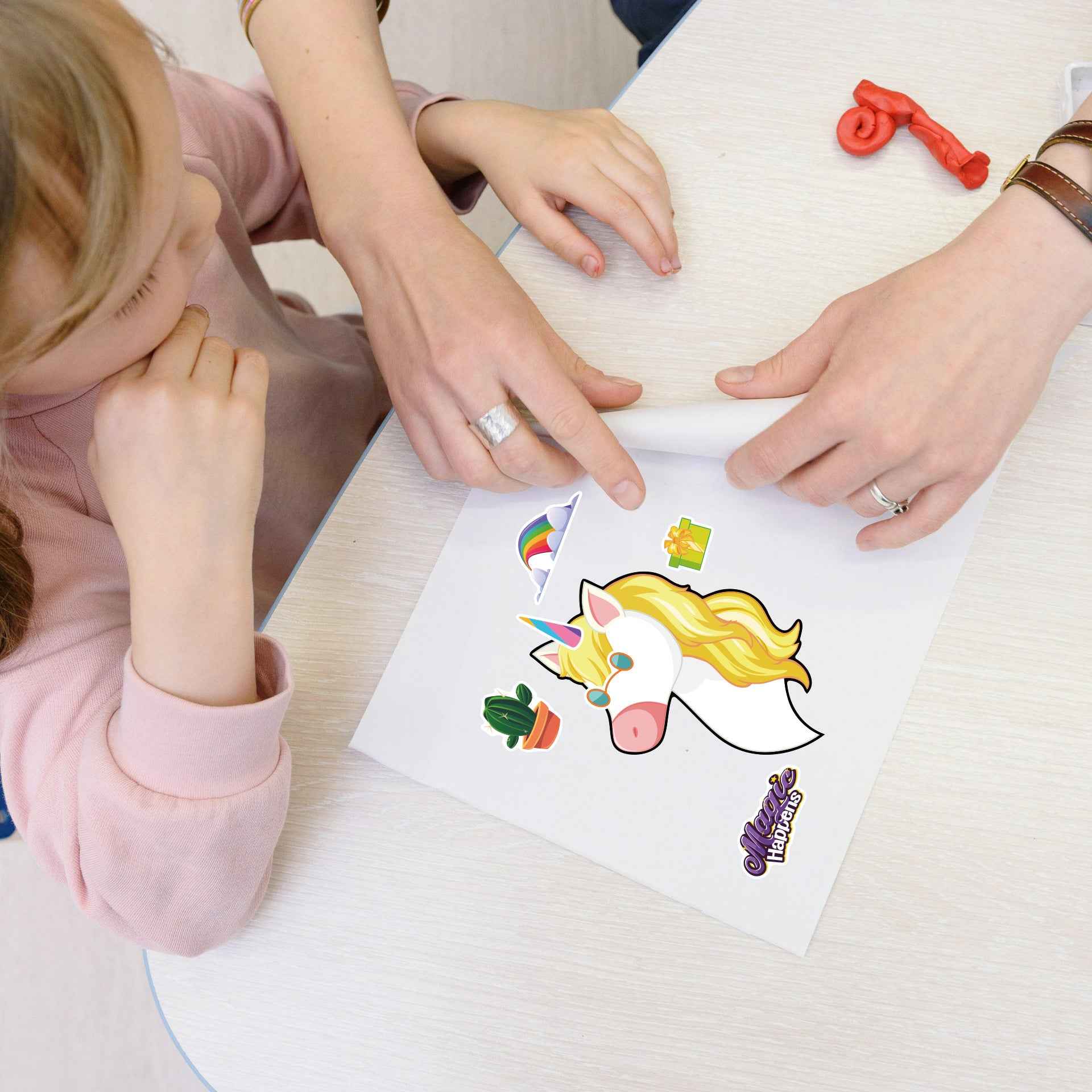 24 Sheets Make Your Own Unicorn Stickers for Girls 21 x 15 cm - TTpen