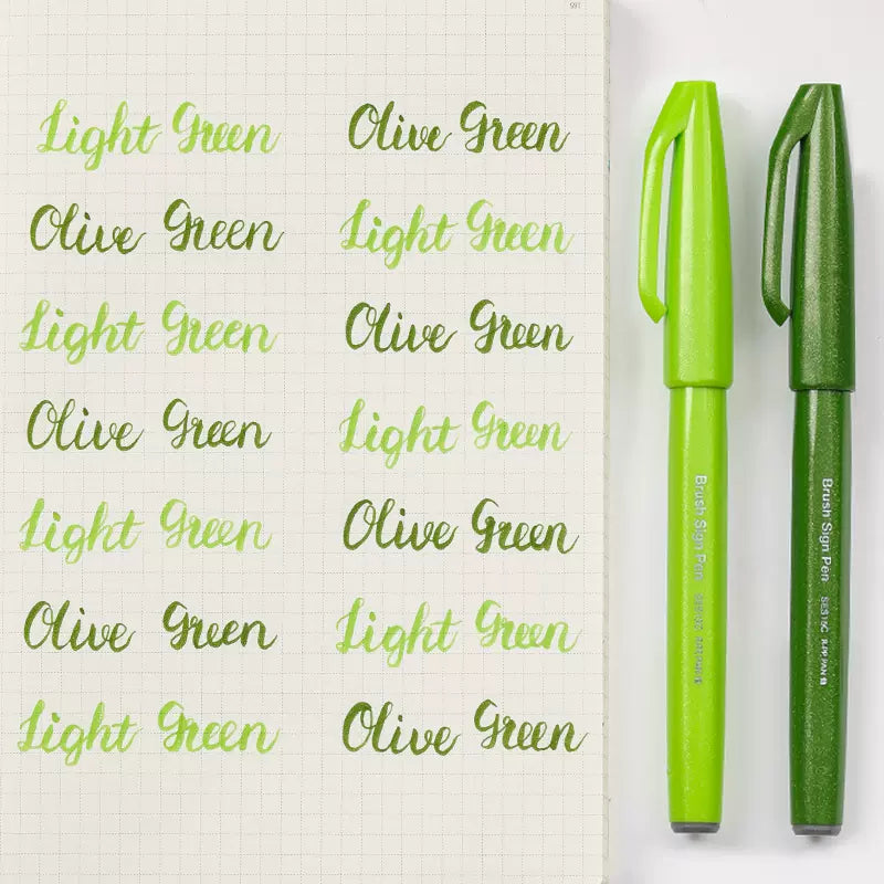 Pentel Fude Touch Sign Pen,Felt Pen Like Brush Stroke,2 Pack K