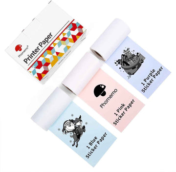 Phomemo Light Pink/Blue/Purple Thermal Sticker Paper 50mm for T02 M02 M04S Printer - TTpen