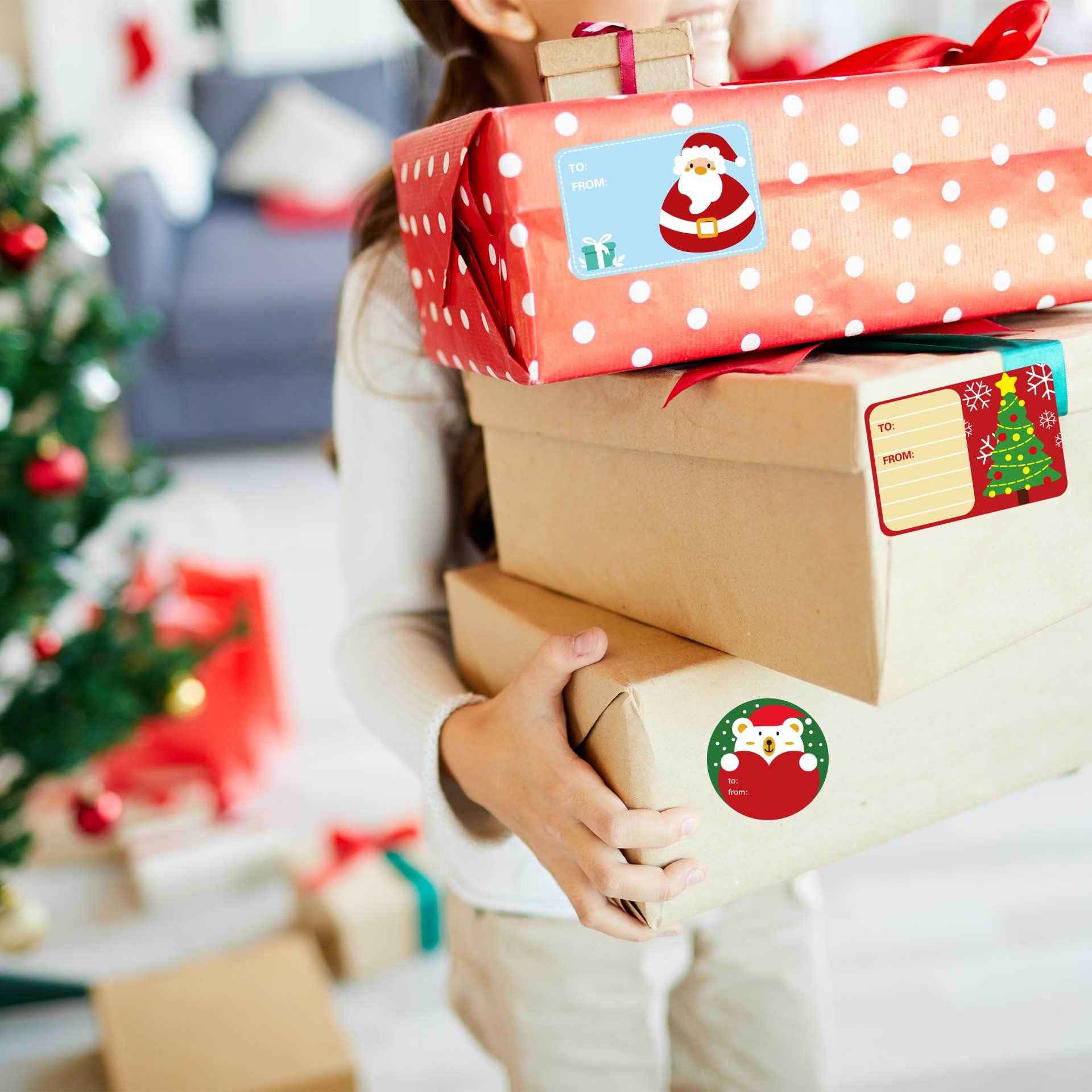 216pcs Christmas Tag To and From Stickers for Gift Box Wrapping - TTpen