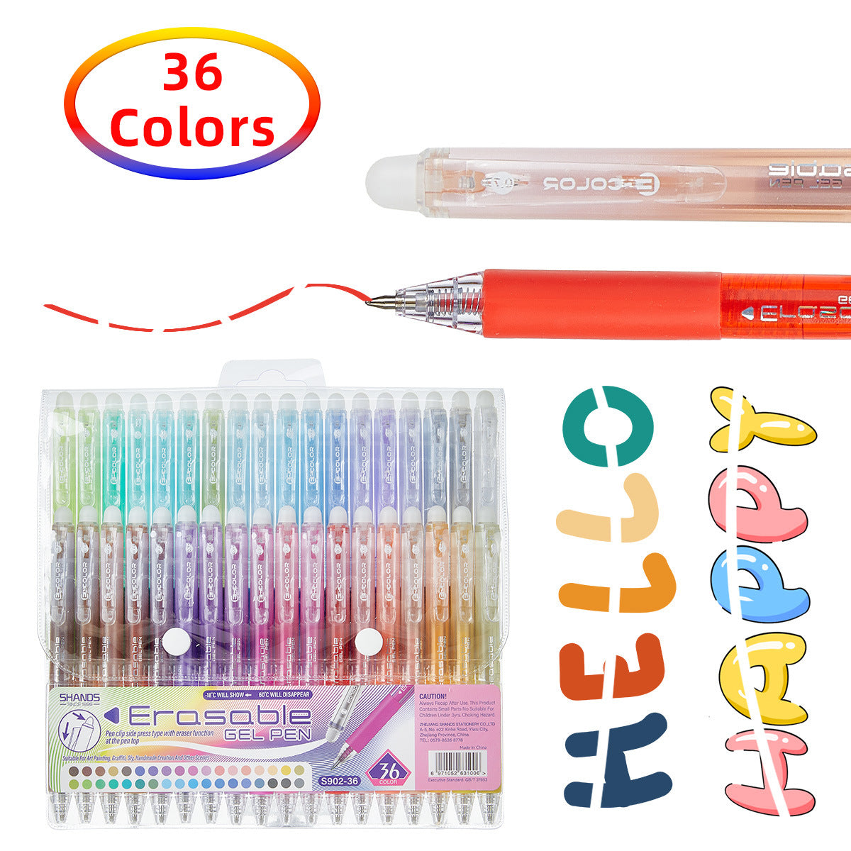 SHANDS 12/24/36 Colors Click Erasable Gel Pens