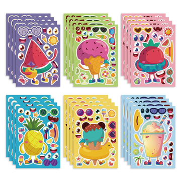 24 Sheets Fruit Icecream Make Your Own Stickers for Kids - TTpen
