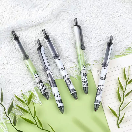 Comix Cat & Bear Gel Pens – 6-Pack 0.5mm Black Ink for School Writing