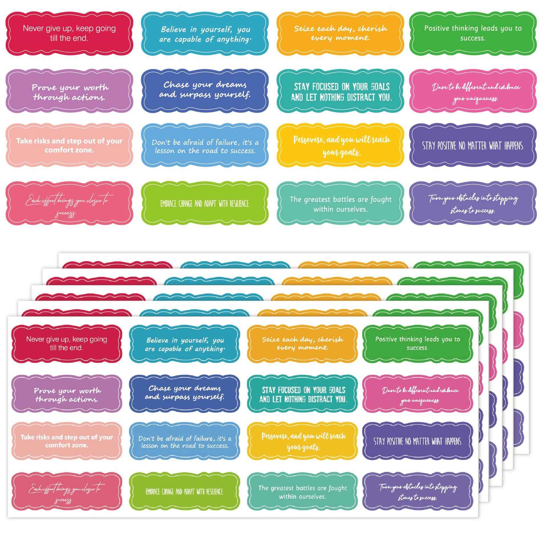 240 Sheets Motivational Inspirational Watercolor Stickers - TTpen