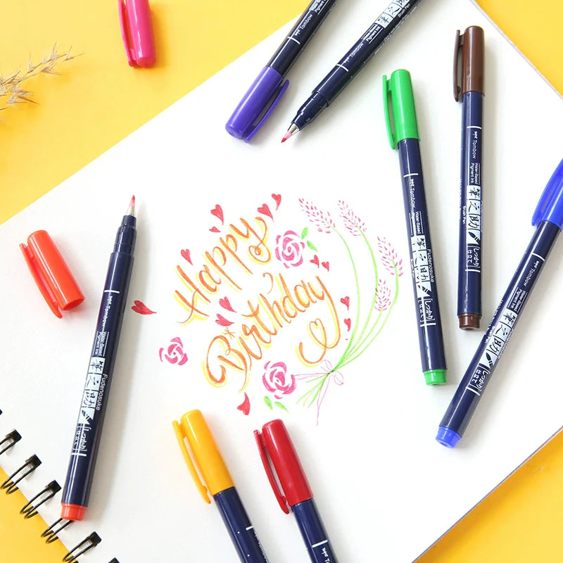 Tombow Fudenosuke Brush Color Pens 6/10 Color Set
